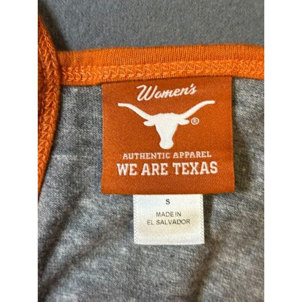 Women's We are Texas Orange White Longhorn Logo Front Gray Back Tank Top Small - Picture 3 of 9